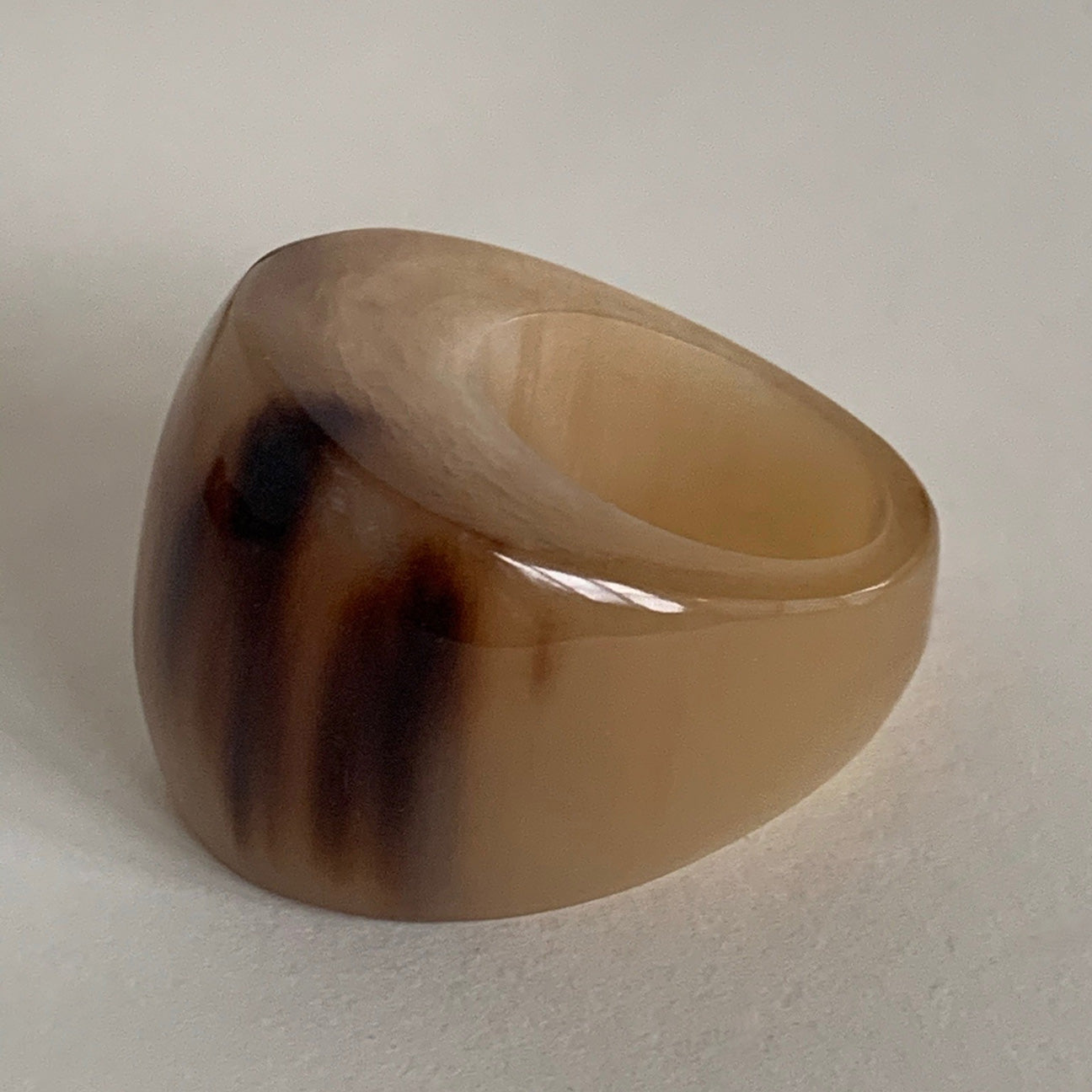 M+A NYC Horn Cocktail Ring in Milk Caramel