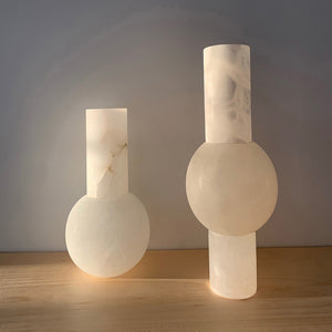 M+A NYC Lolita and Lola Vases in alabaster basking in the late afternoon sun.