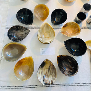 Carved and Polished Horn Pod Bowls - small