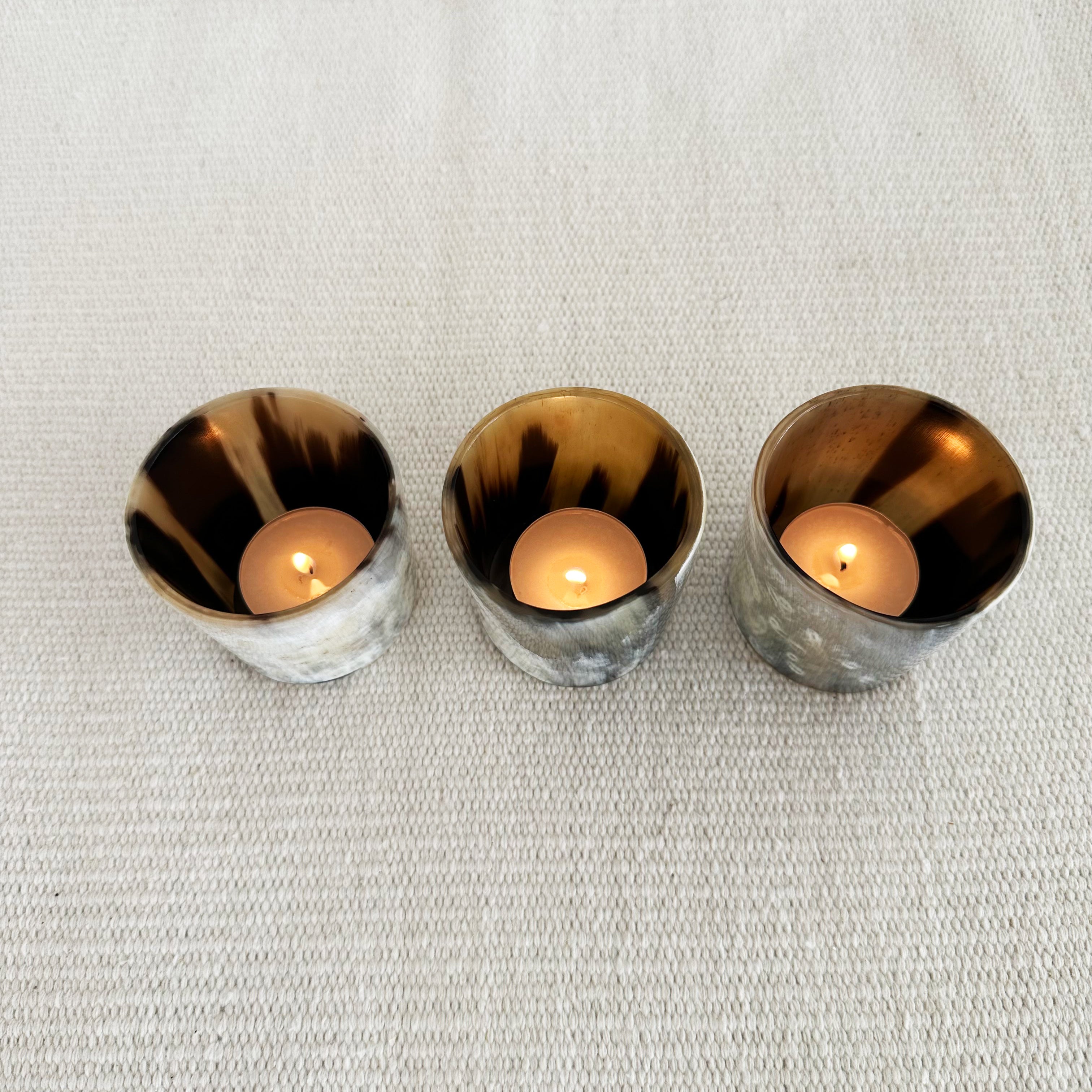 M+A NYC Horn Tea Light Candle Holders. Set of 3 