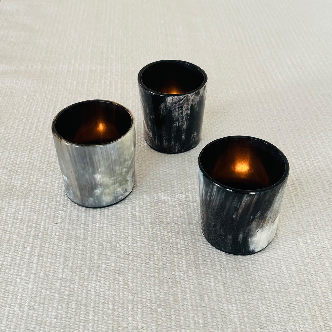 M+A NYC Horn Tea Light Candle Holders. Set of 3 