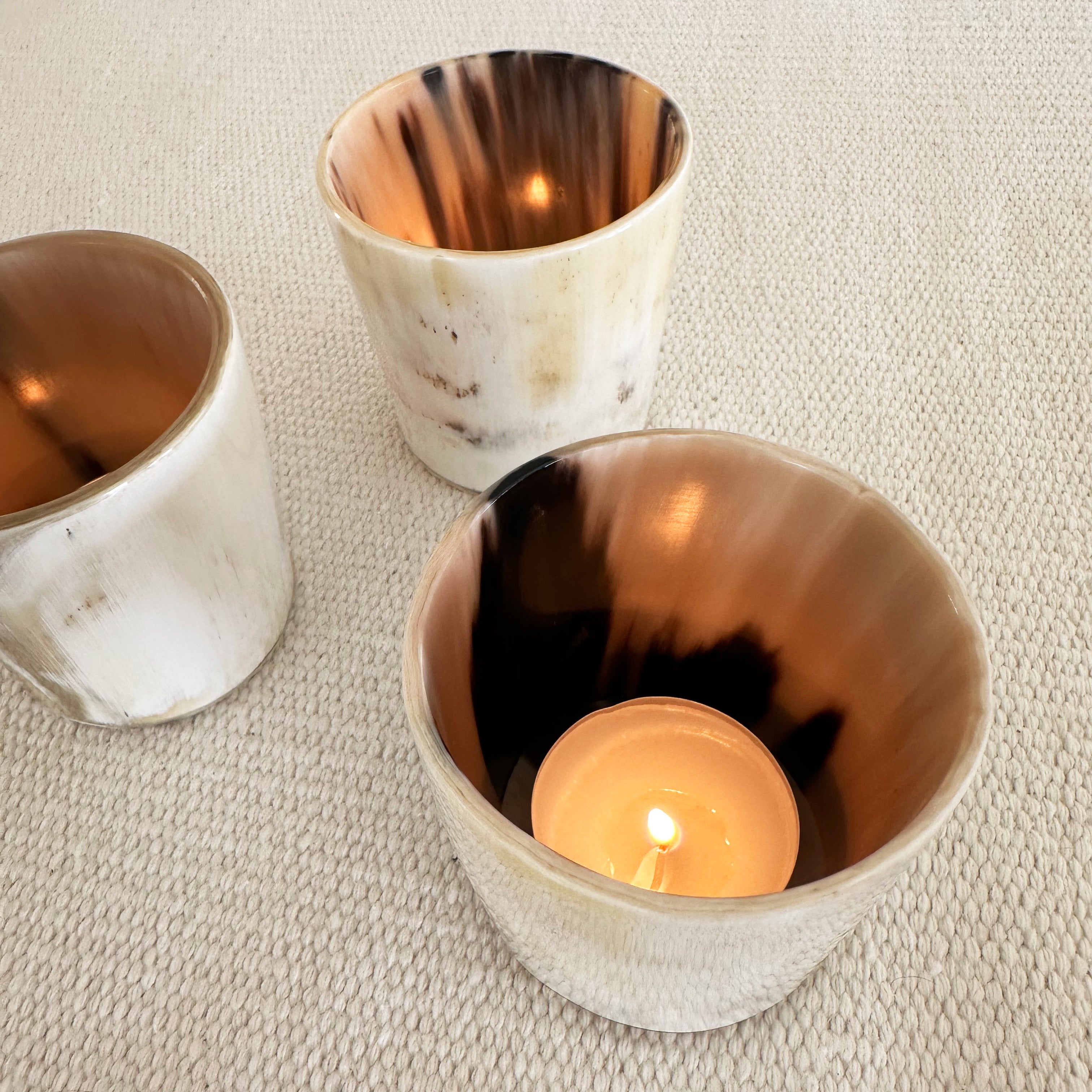 M+A NYC Horn Tea Light Candle Holders. Set of 3