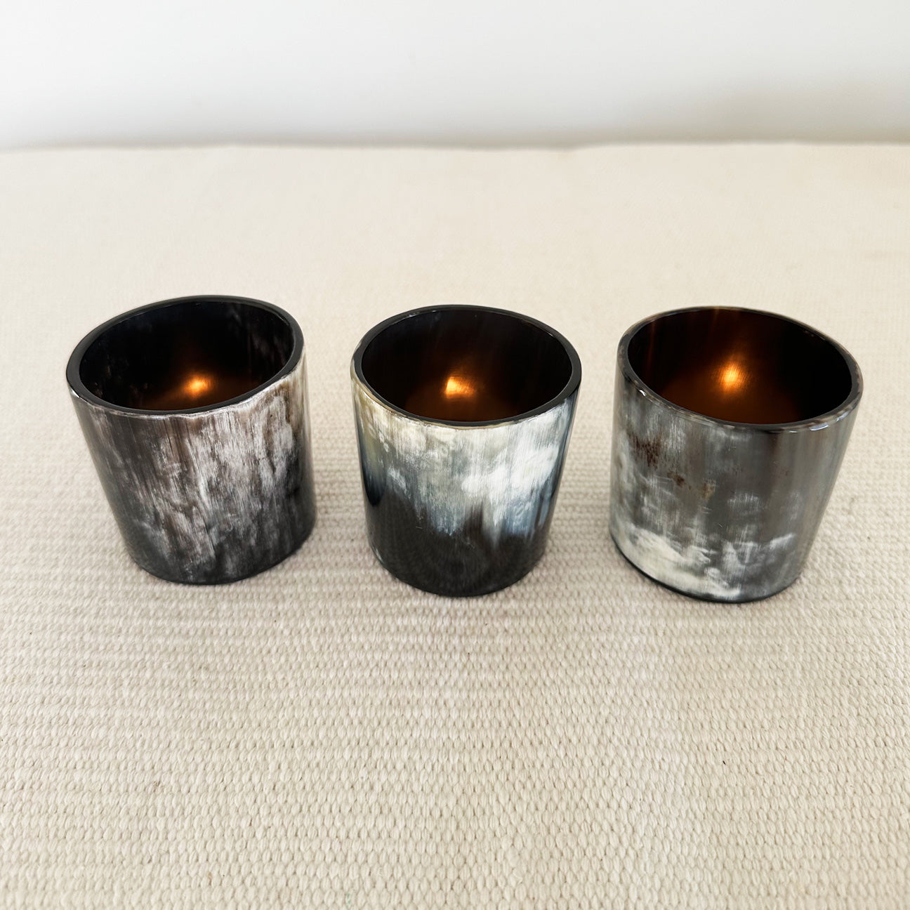 M+A NYC Horn Tea Light Candle Holders. Set of 3 