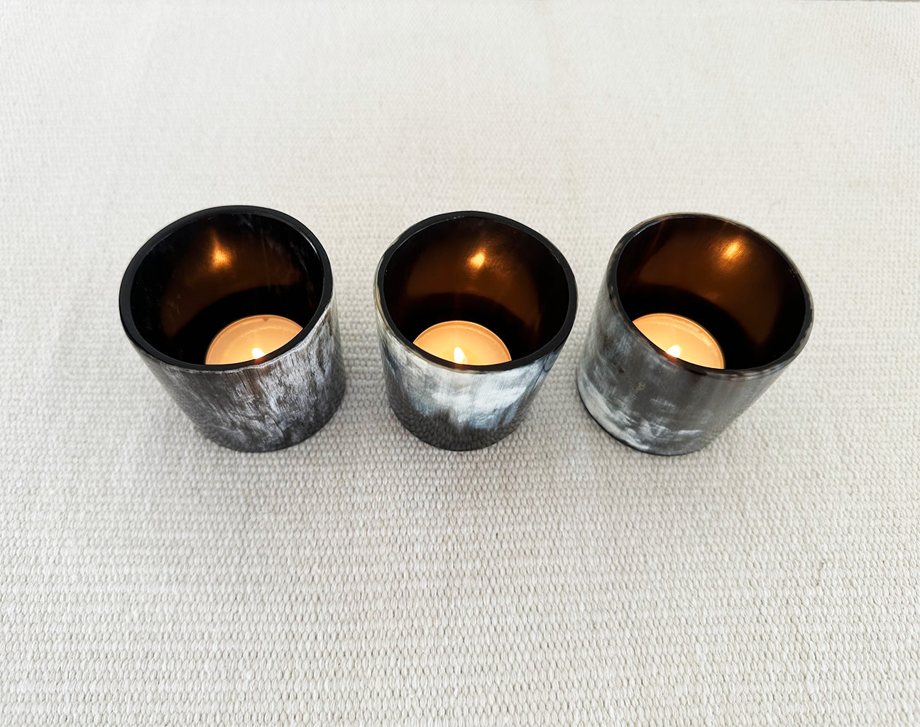 M+A NYC Horn Tea Light Candle Holders. Set of 3 