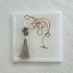 Image of M Plus A Alabaster Square Tray with Horse Hair and Leather Necklace