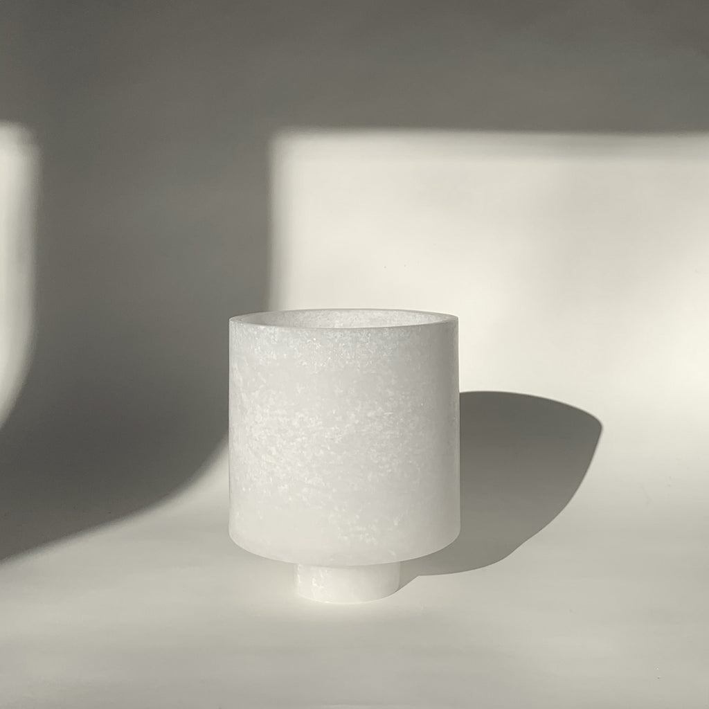 Image of M+A Cylindrical Planter 5" Diameter in Alabaster