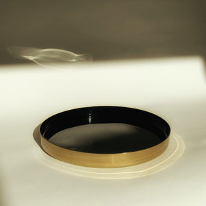 M+A NYC Enamel and Brass Plated Small Round Tray