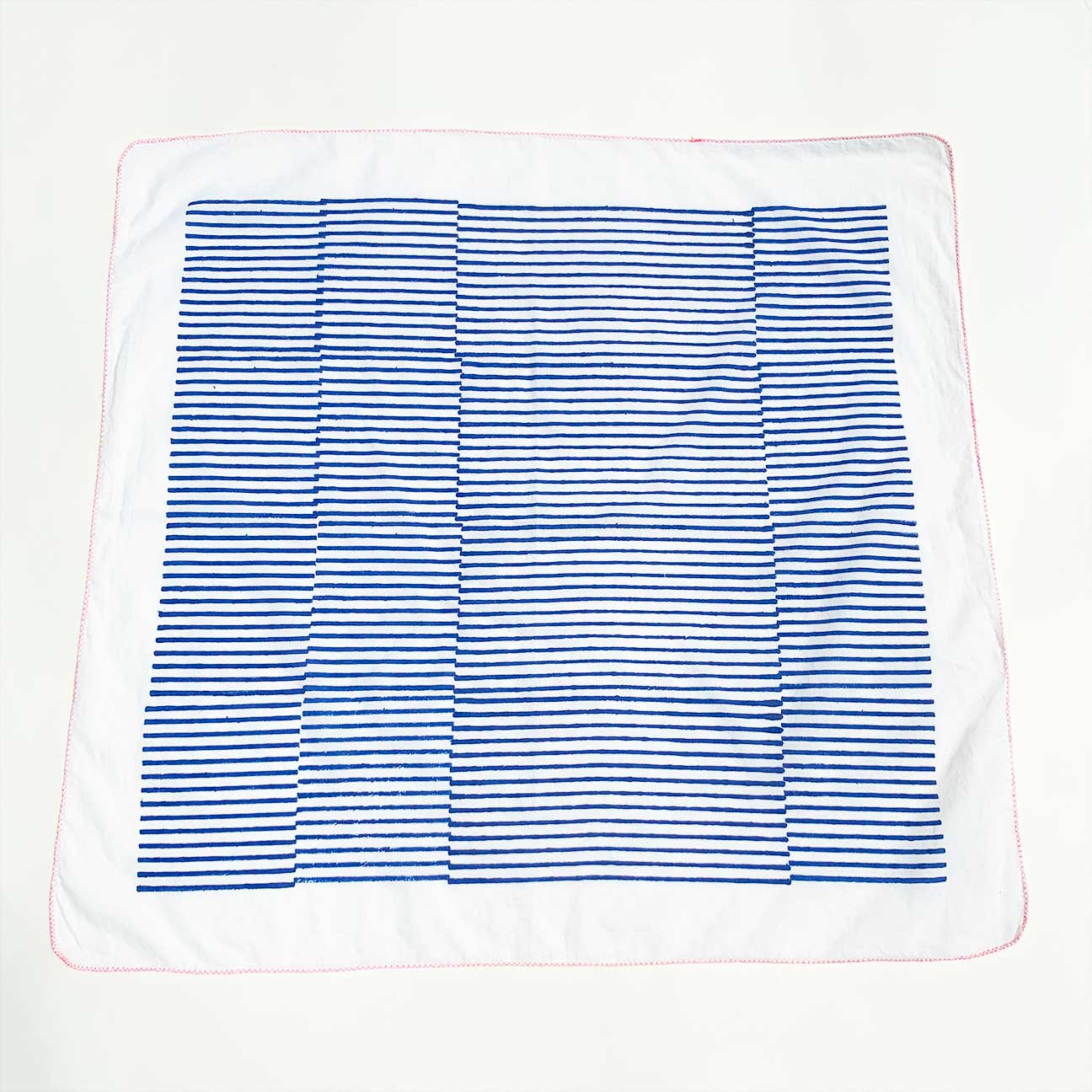Block Print Scarf Breton Stripes - Yves Klein Blue