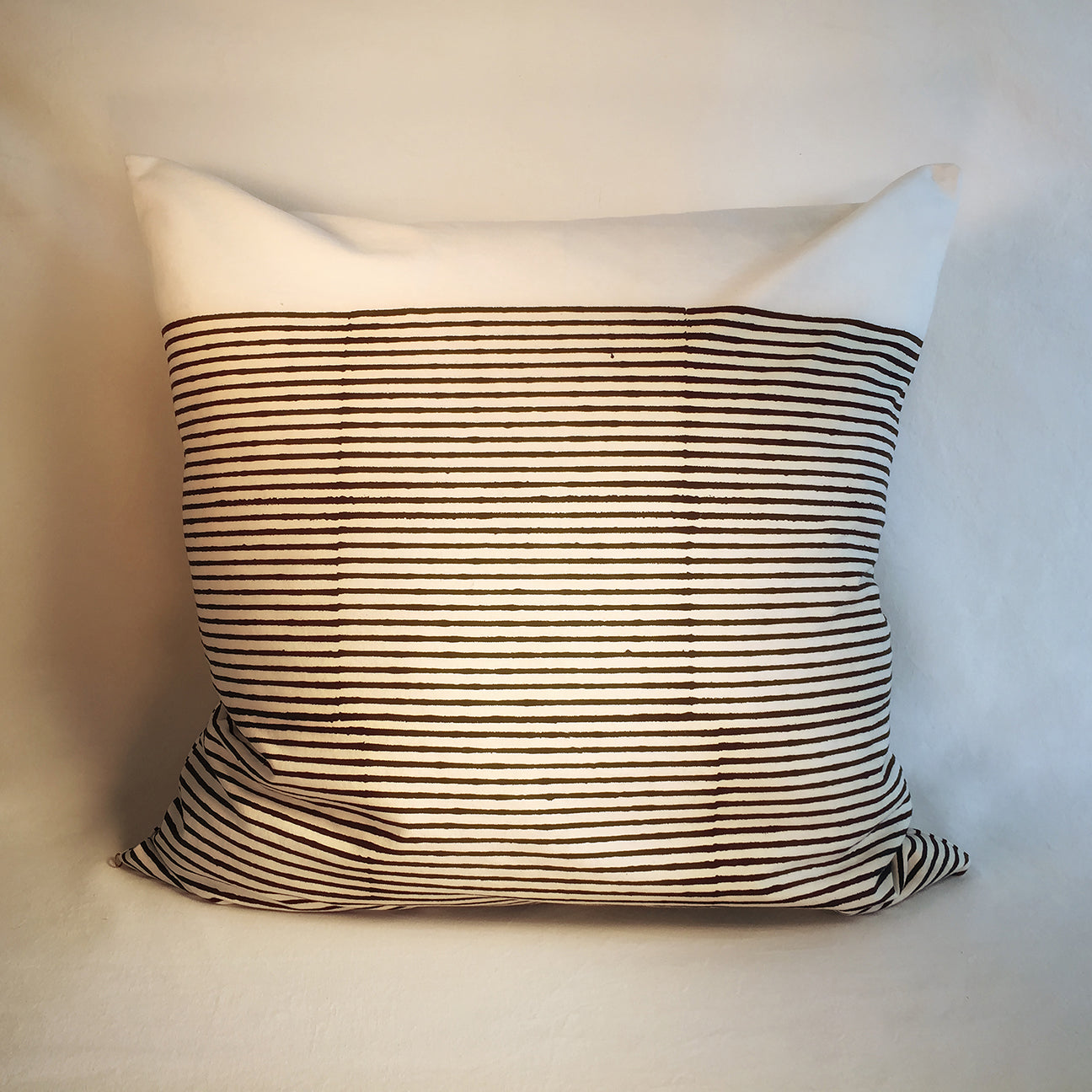 M+A NYC Block Print Breton Stripes 24" Square Pillow