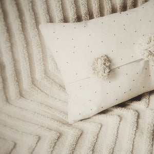 M+A NYC Block Print Scattered Dots 22" x 13 1/2" Lozenge Pillow - Detail