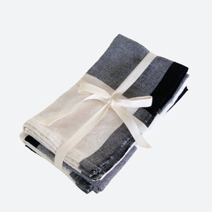 M+A NYC Colorblock Napkins shown as a set of 4 in kora/black