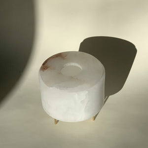 M+A NYC Planter/Vase Set in Alabaster with One Central Hole