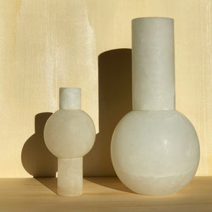 M+A Alabaster vases from left to right: Keyhole and Lolita.